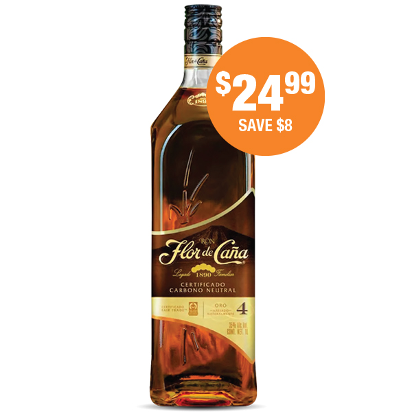RON FLOR DE CAÑA Rum 1.75 Liters at $24.99