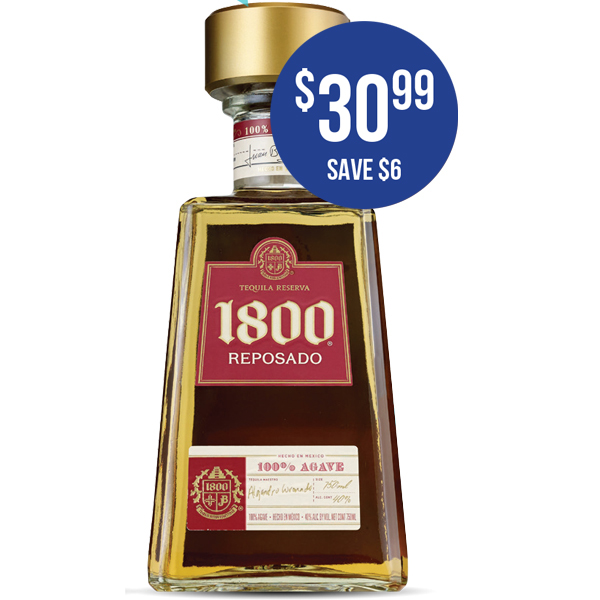 1800 Tequila Silver 750ml at $30.99