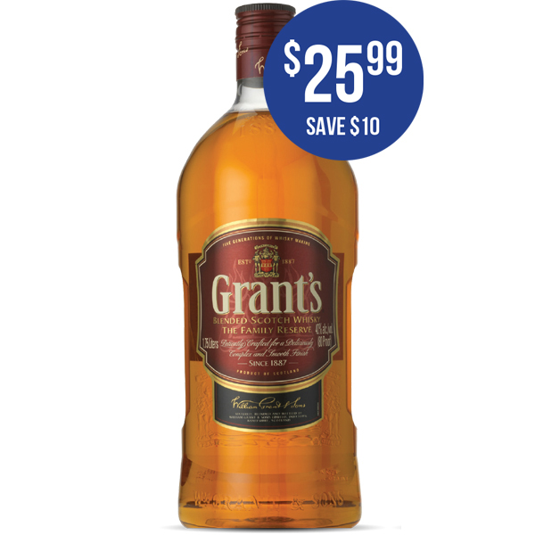 GRANT’S Blended Scotch Whisky 1.75 Liters at $25.99
