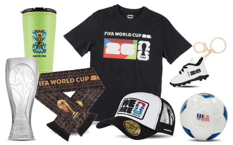 Assortment of soccer game products